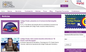 Colombian Government Postcode Portal